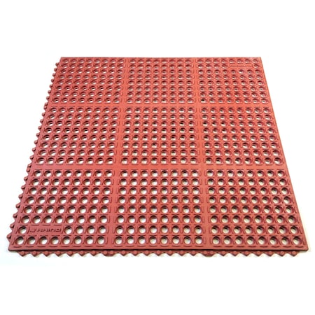 Rhino Mats K-Series Drainage Mat, Rubber, Drainage Holes, 3 ft W x 3 ft L, Terra Cotta K3-3636R